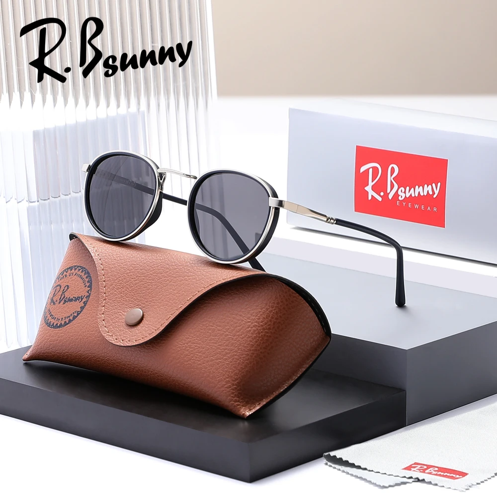 RBsunny ريترو إطار دائري الاستقطاب النظارات الشمسية الكلاسيكية الرجال النساء UV400 نظارات الذكور شعبية المضادة للوهج السفر القيادة نظارات
