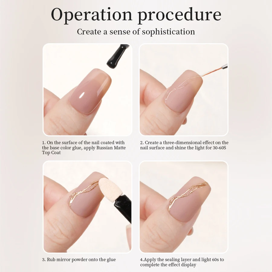 RS NAIL 12g Russian Matte Top Coat Non-stick Powder Frosted Top Coat Soak Off UV LED Nail Varnish Nail Art Base Top Function Gel