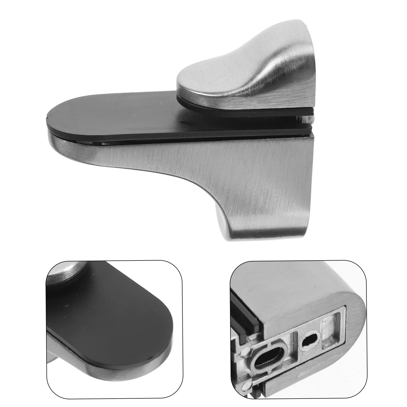 

2Pcs Wall Mounted Adjustable Glass Shelf Brackets Brushed Nickel Heavy Duty Shelf Support for Bathroom Kitchen Living Room