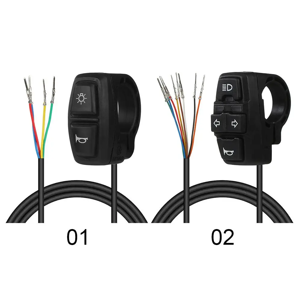 Interruptor de luz bicicleta elétrica, Ebike Lâmpada e Chifre Switch, Botão da motocicleta pode controlar Turn Signal Light, DK226, DK336