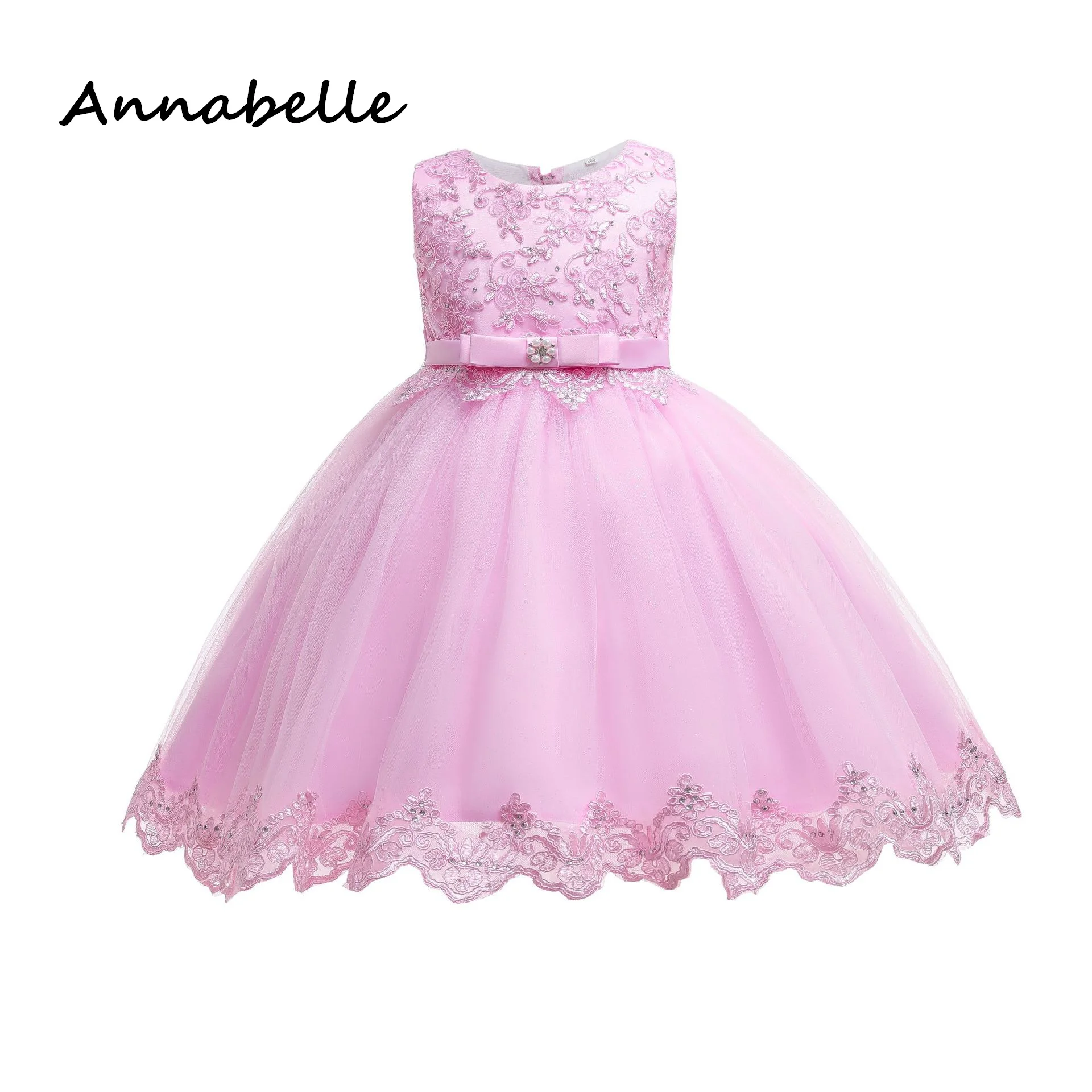 

Annabelle Flower Girl Dress For Wedding Party Baby Princess Birthday Party Dress Luxury Puffy Dress Sleeveless 2024 New