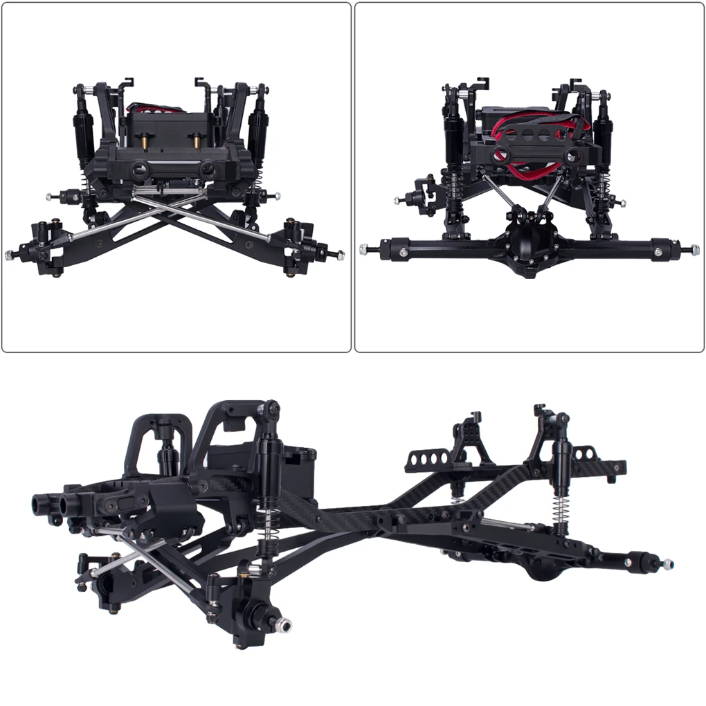 Zestaw ramy metalowej podwozia 1/10 CNC do gąsienic 1/10 RC Desert Truck Axial SCX10 I II III Pro TRX4 Capra RC Chassis Frame Part