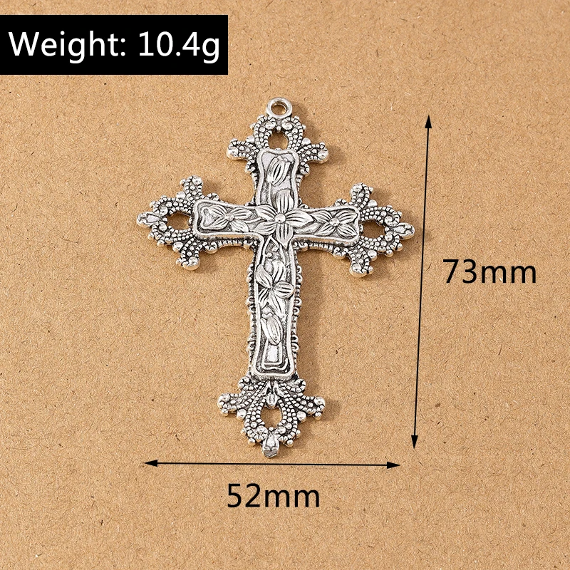 4pcs Gothic Metal Punk Religious Cross Charms Pendants for DIY Earrings Necklace Jewelry Making Accessories Supplies