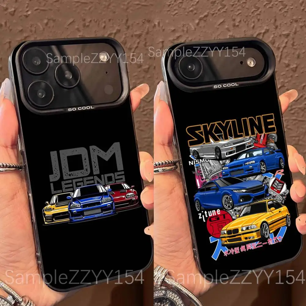 

Japan J-JDM Sports Car Phone Case For iPhone 17,16,15,14,13,12,X,8,Pro,Max,Plus,E,SE4,Air,Mini Black IMD Matte