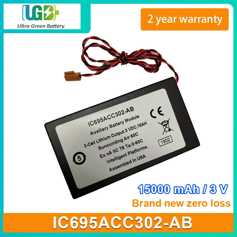 UGB New Battery For GE FANUC IC695ACC302-AB battery Module 3V 15000mAh