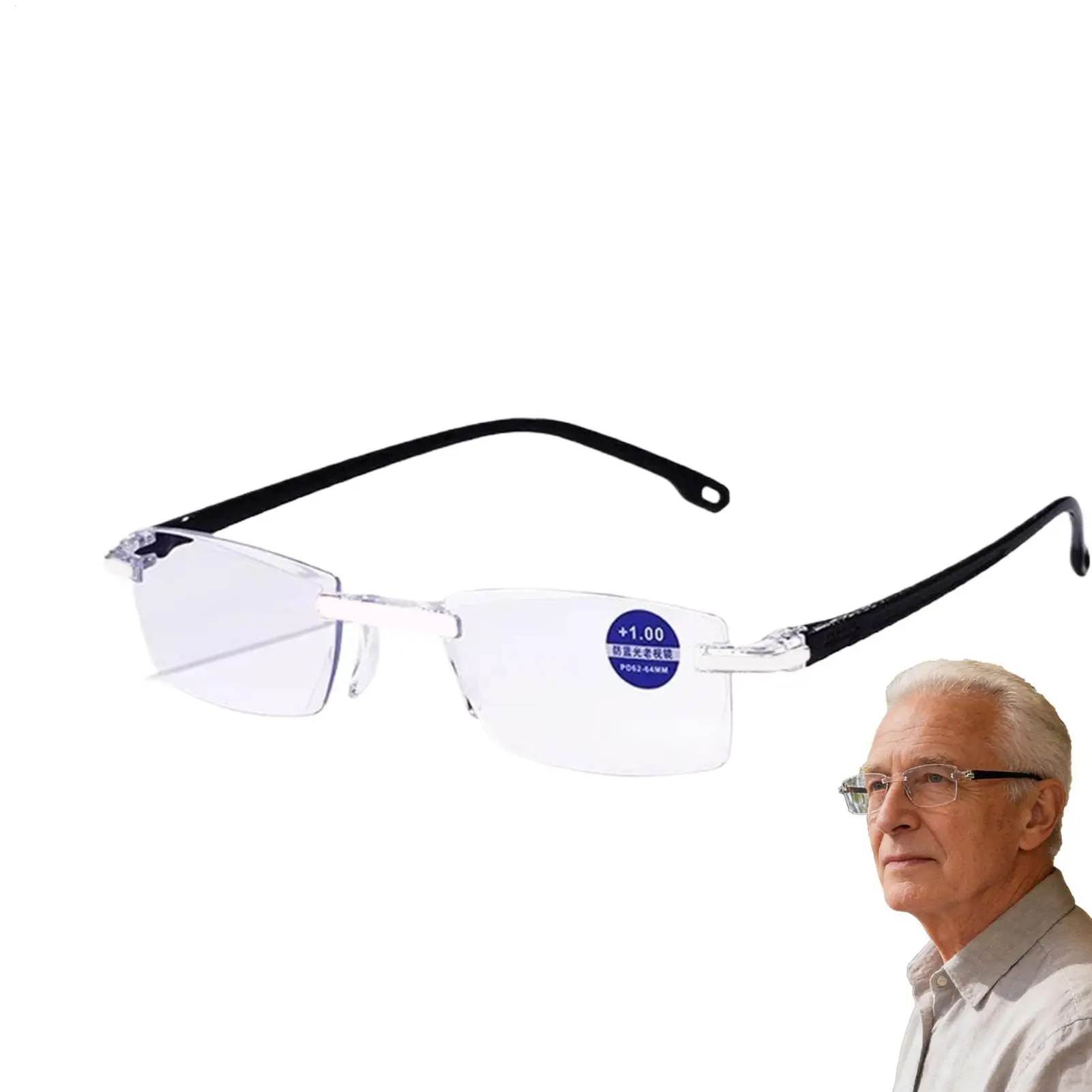 Clarity Blue Glasses Clear Anti-Glare Eyewear Clarity Blue Glasses Auto Focus for Daily Use Computer Work Reading Books Night