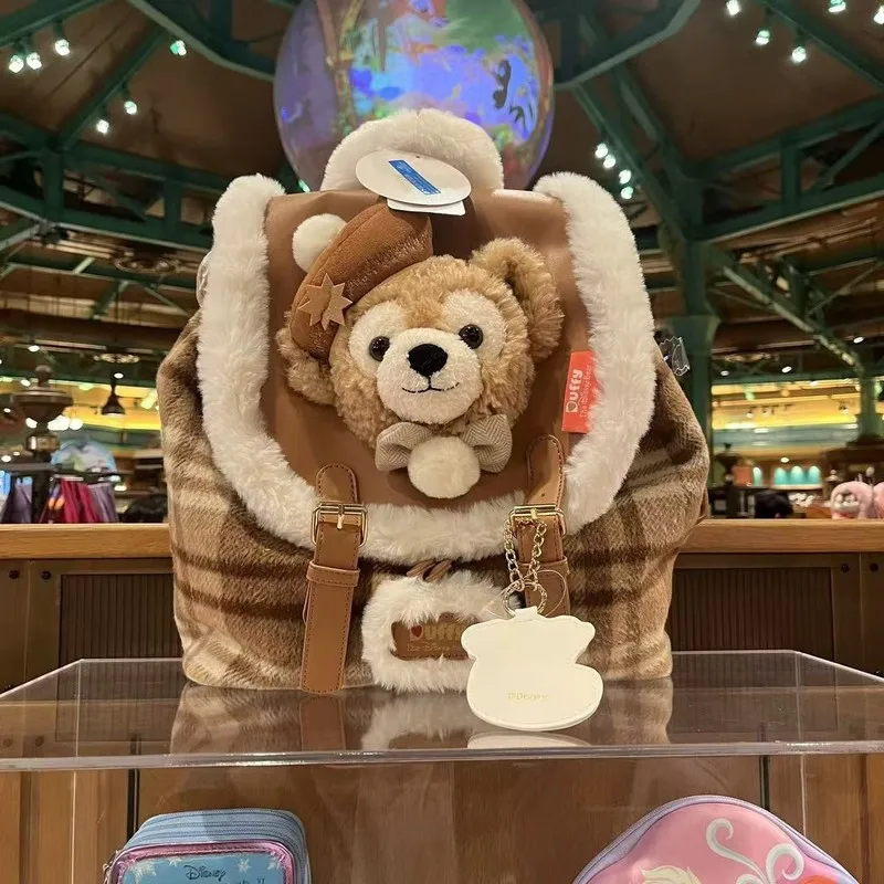 

Плюшевый рюкзак Disney Duffy, мультяшный пушистый медведь, сумка-ита, вместительный школьный рюкзак для студентов, модная сумка-кукла в стиле INS для повседневного использования