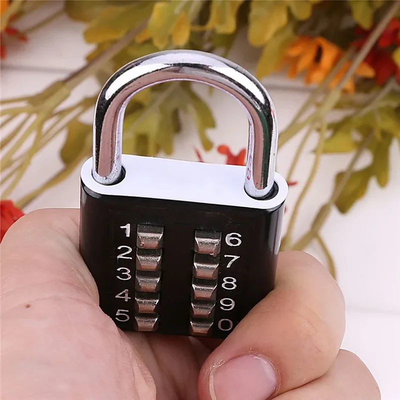 10 Digit Push Button Password Lock Chrome Plated Anti-theft Combination Padlock Push Password Locking Mechanism for Locker Etc