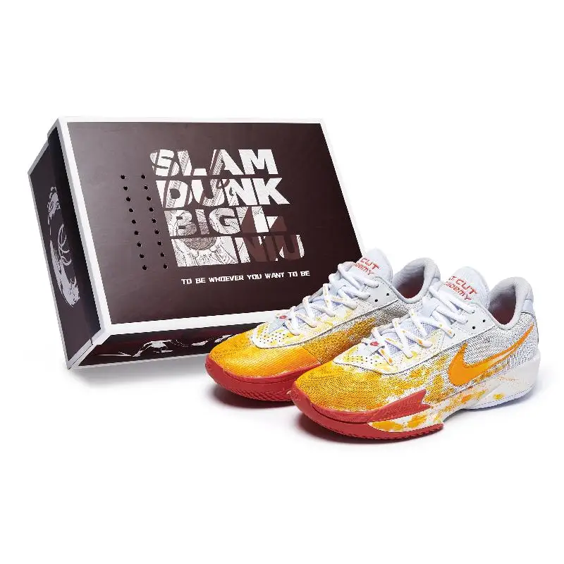 【Customize】Nike Air Zoom G.T. Cut Academy Basketball Shoes Unisex Low-top White-orange-red Sneakers shoes FB2598-101