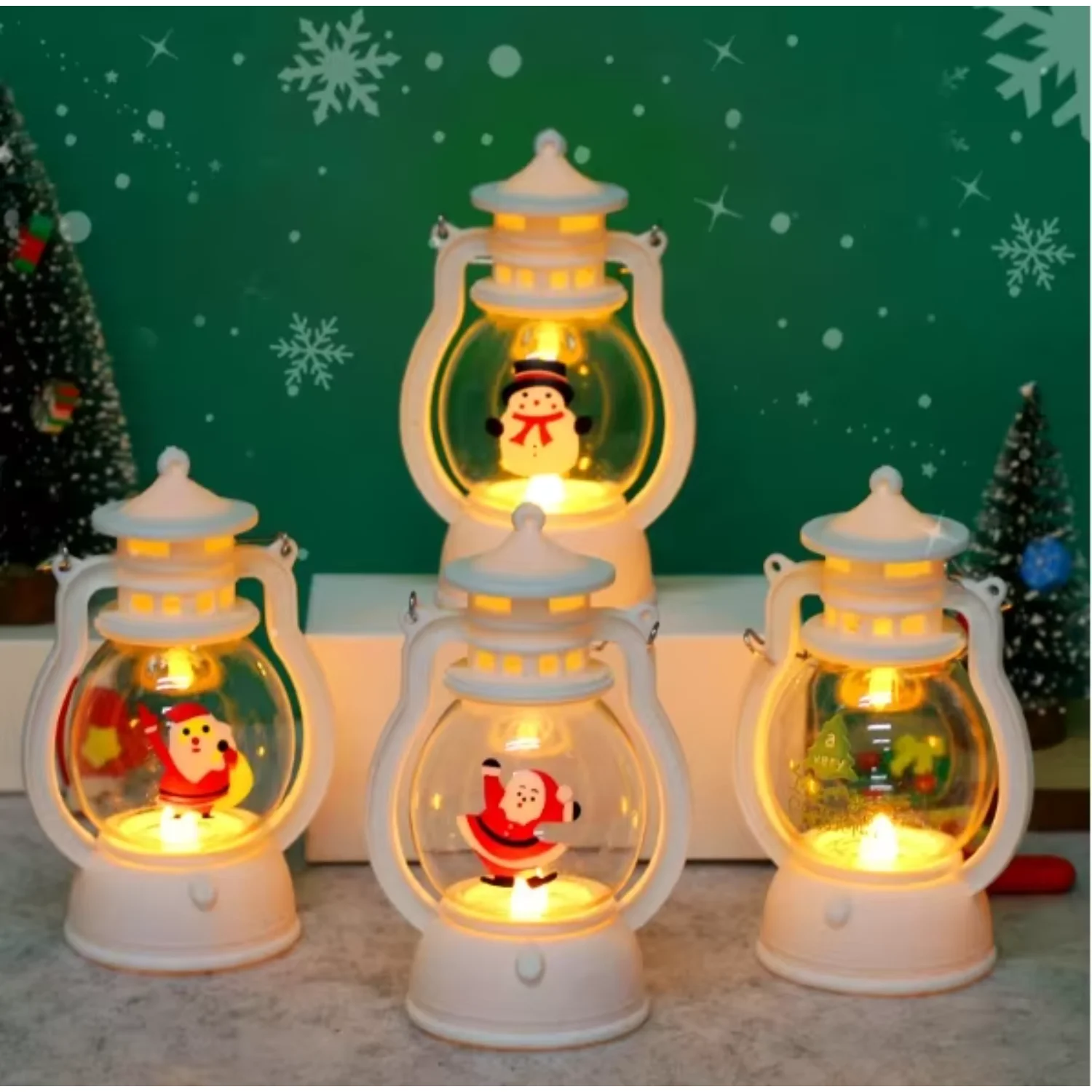 Produtos de tendência 2024 recém chegados decoração de natal lanterna de abóbora led lâmpada de mão luzes de natal ornamentos chrismas banner elf