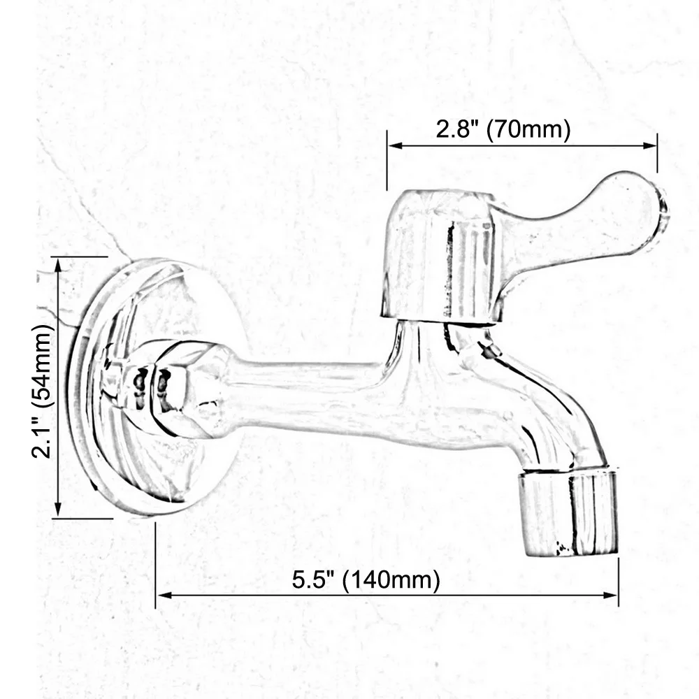 Polished Chrome Brass Wall Mount Mop Faucet Out Door Garden Sink Mop Pool Toilet Single Cold Water Taps Dav165