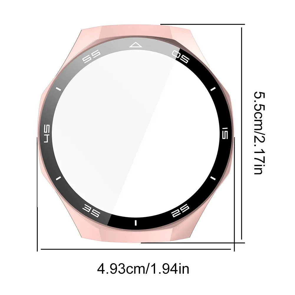 Capa dura para pc para huawei watch gt 5 pro 46mm, capa protetora de tela + vidro temperado, acessórios de capa protetora de tela