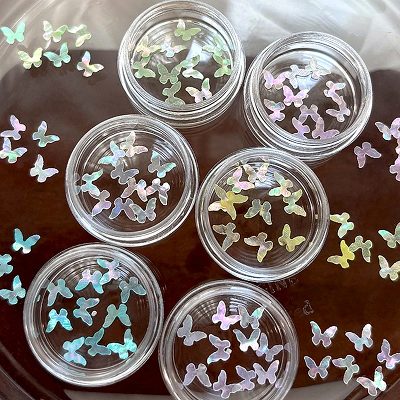10PCS Mother-of-pearl Inlay Glitter Nail Art Butterfly Shell Flakes Sequin Accessories For Nails Decoration Manicure Supplies