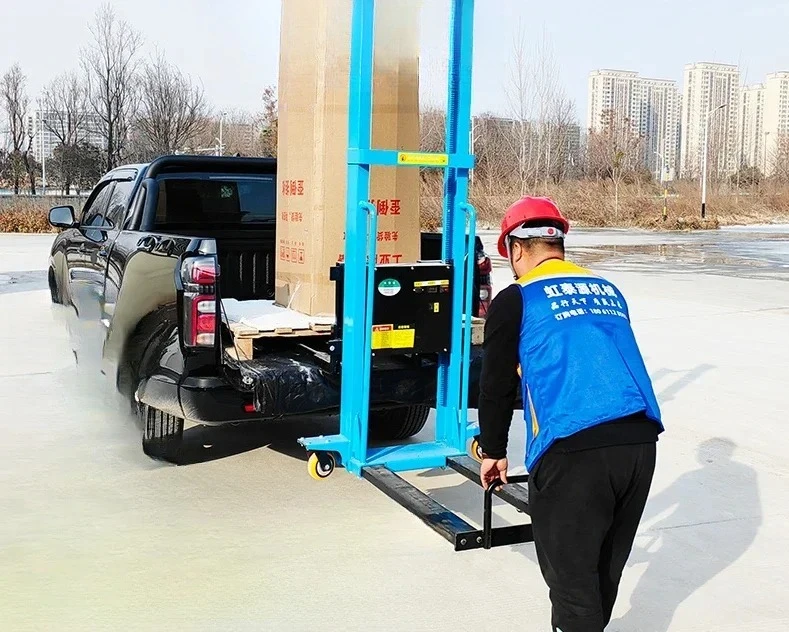 1PCS Electric truck-mounted forklift auto-matic lift up and down loading and unloading 1 ton load portable stacker truck