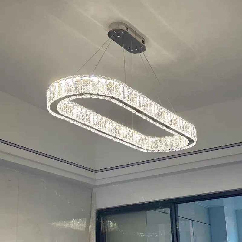 Light Luxury Hotel Living Room Main Light Modern Crystal Villa Balcony Dining Room Circular Bedroom Light Study Decorative LED