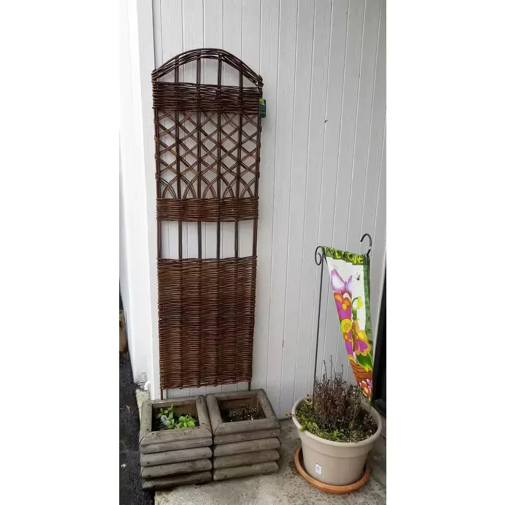 

Willow Woven Trellis Made with durable materials Ideal to use with climbing vines or roses