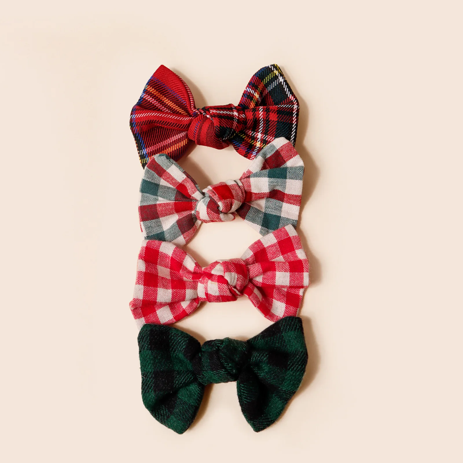

40 шт., клетчатые банты, заколки для волос, 3,5 дюйма, рождественские хлопковые банты в клетку тартан для детей, девочек, праздничные аксессуары для волос, детские головные уборы