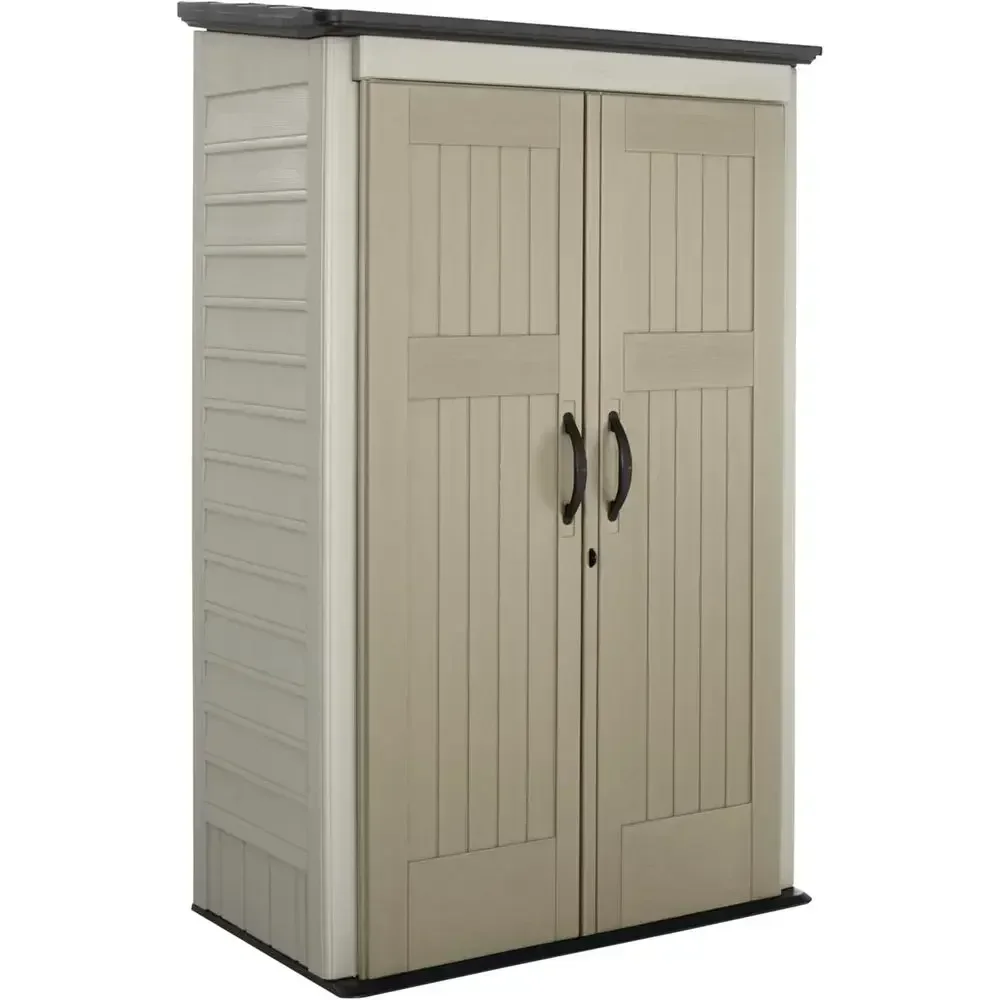 Veal Resin Outdoor Storage Shed With loor (4 x 2.5 t) Weather Resistant Beige/Brown Organization or Home/Backyard/Pool Ccals/Toy