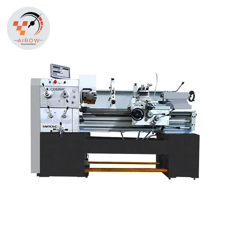 Airow Hot Selling Machinery Lathe CD6260C Tornos Para Bench Top Gearhead Metal Engine Lathe Machine