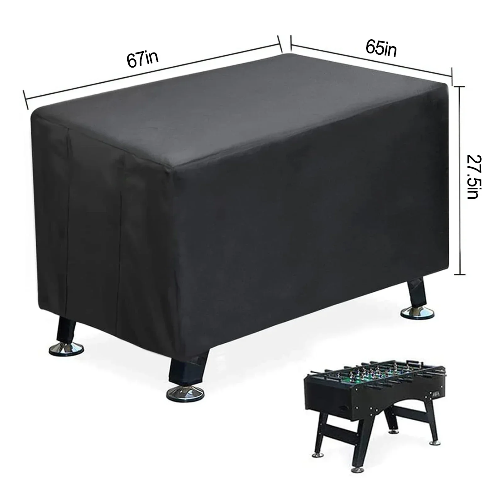 

Covers Table Cover Black Indoor Games Parts Outdoor/Indoor Polyester UV Resistant 67x46.5x27.5'' For Foosball