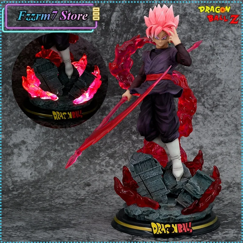 New 26cm Dragon Ball Bandai Anime Figure Peach Red Goku Luminous Model Statue Pvc Toy Collectible Ornaments Boy Birthday Present