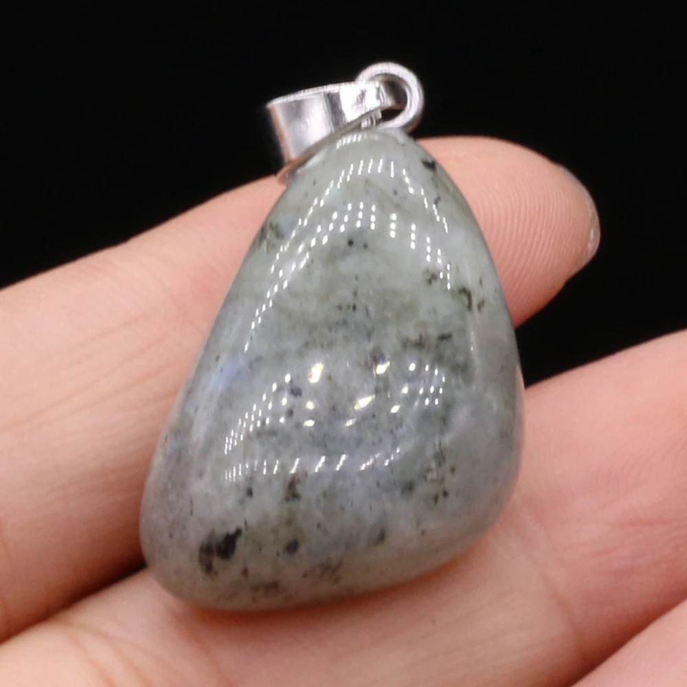 Natural Semi-precious Stone Pendant Irregular Cherry Blossom Agate for DIY Jewelry Making Necklace Size15x20-18x25