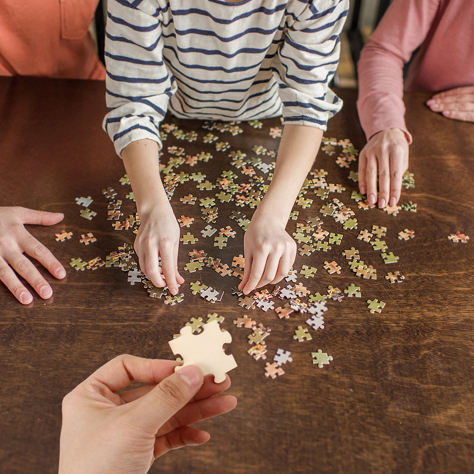 

50 шт. пазлы деревянные квадраты проекты своими руками украшения 3 вещи рисуют пустой бежевый принадлежности для рукоделия