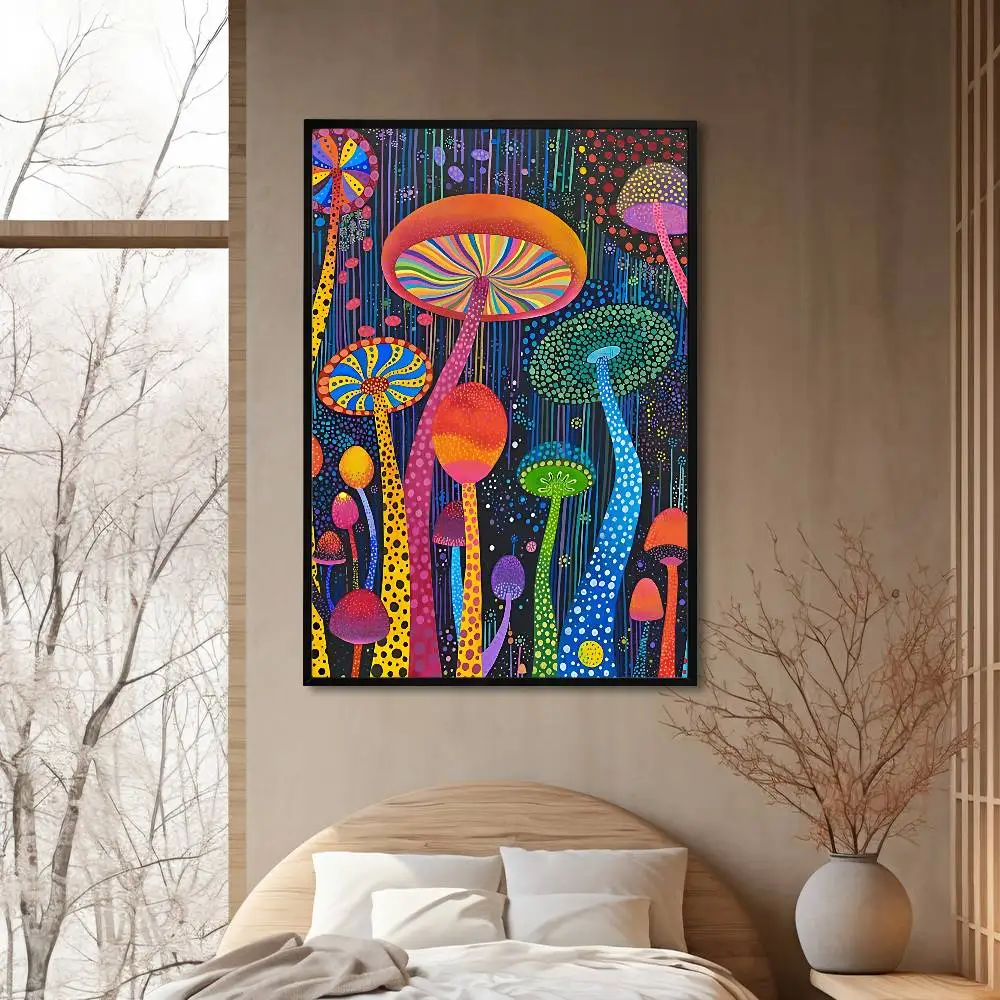 Y-Yayoi Art K-Kusama Club Bar Paper Vintage Poster Wall Art Painting Bedroom Study Stickers