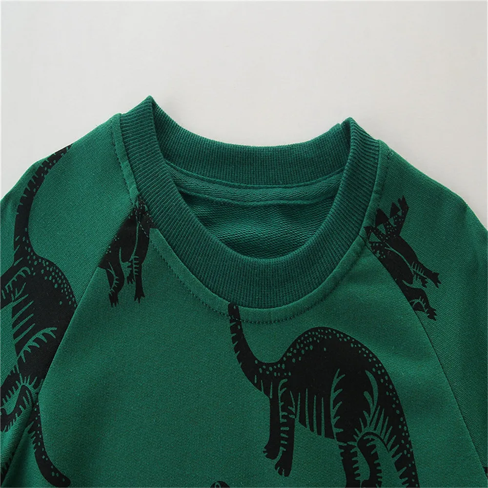 Jumping Meters 2-7T Dinosaurs Baby Boys Girls Sweatshirts For Autumn Spring Kids Long Sleeve Hooded Toddler Clothing Shirts