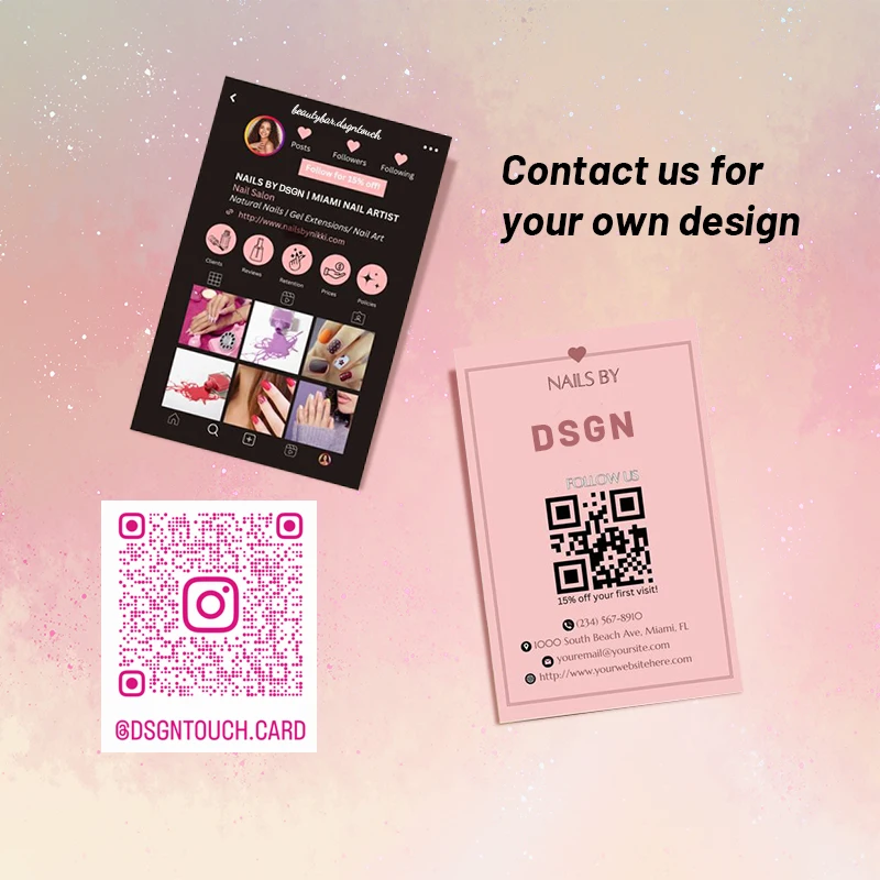 Imagem -05 - Dsgntouch-instagram Nail Card Grupo Banco Personalizado para Pequenas Empresas Salão de Beleza Design Gratuito Social Media Cartões de Visita Custom Grupo Instagram