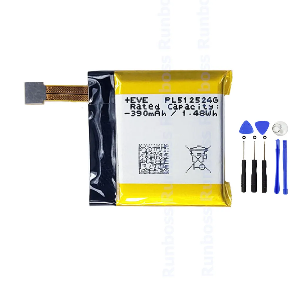 PL512524G PL502524V Original 390mAh Battery For Huami Amazfit Tyrannosaurus T-rex Pro Verge Lite A1918 A1801 GTR A1808 Batterie