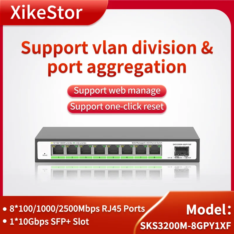 Imagem -04 - Xikestack-plug Play Switch para Vlan Lan Division Gerenciamento da Web Ethernet Lan l2 10g Sfp Mais 2.5g Rj45 Portas