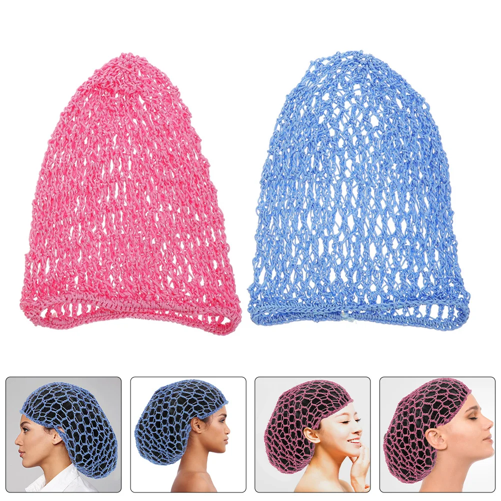 

2Pcs Crochet Hair Net Women Sleep Cap Rayon Knit Hat Mesh Breathable Cover Crocheted Hair Nets Cap Sleeping Hairnet