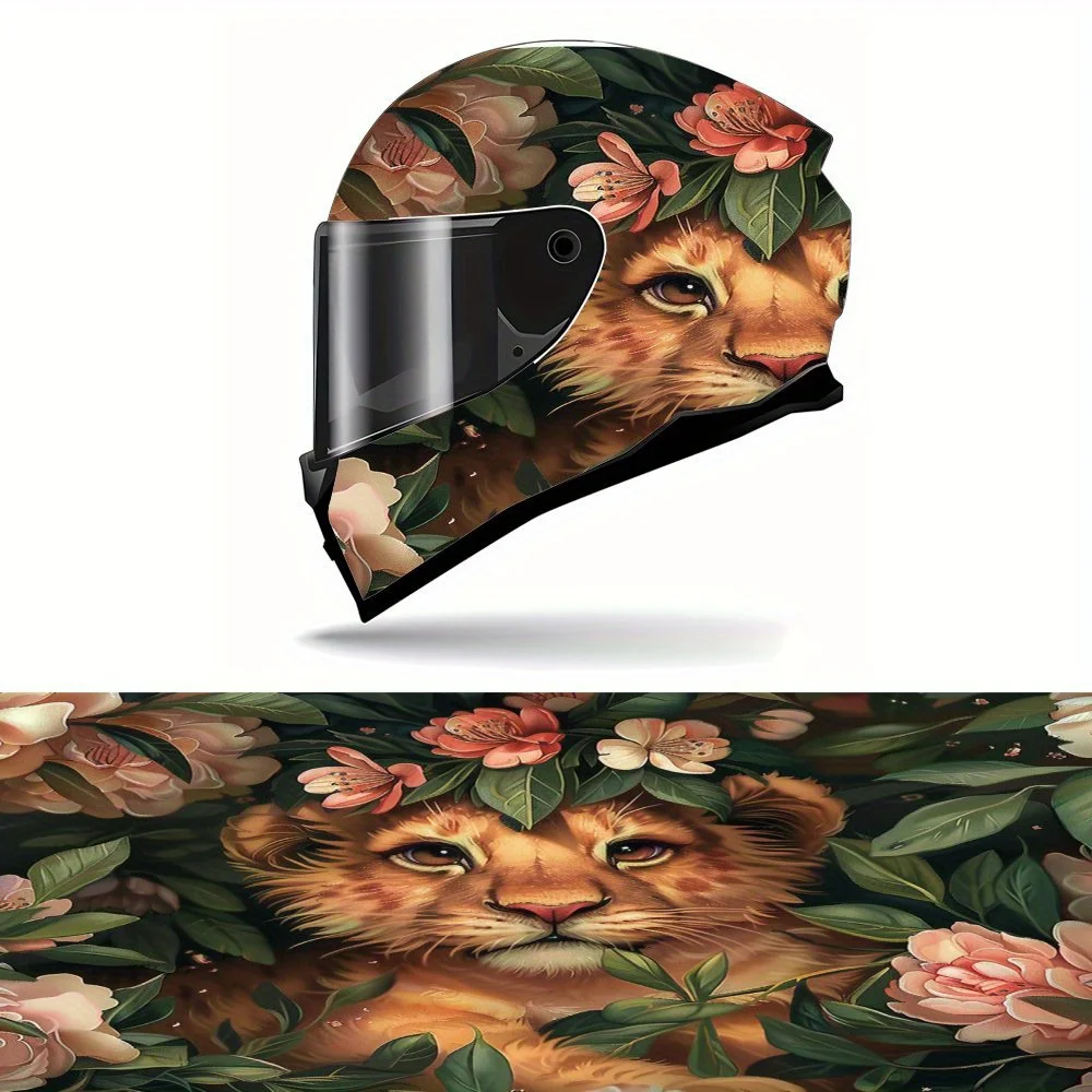 Grinalda leão capacete adesivos decorativos arranhões vinil à prova dwaterproof água adesivos personalizados peças da motocicleta acessórios