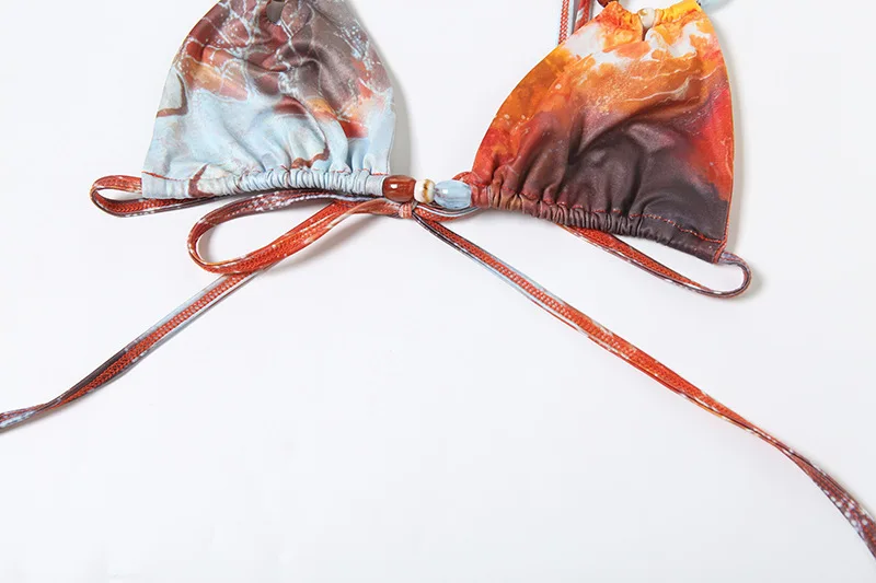 VEITCHE Sommer-Perlen-Patchwork-Bikini, 3-teiliges Set, sexy bunte BH-Tops + störende Slips + hohle Röcke, Strand-Badeanzüge – Detail 22