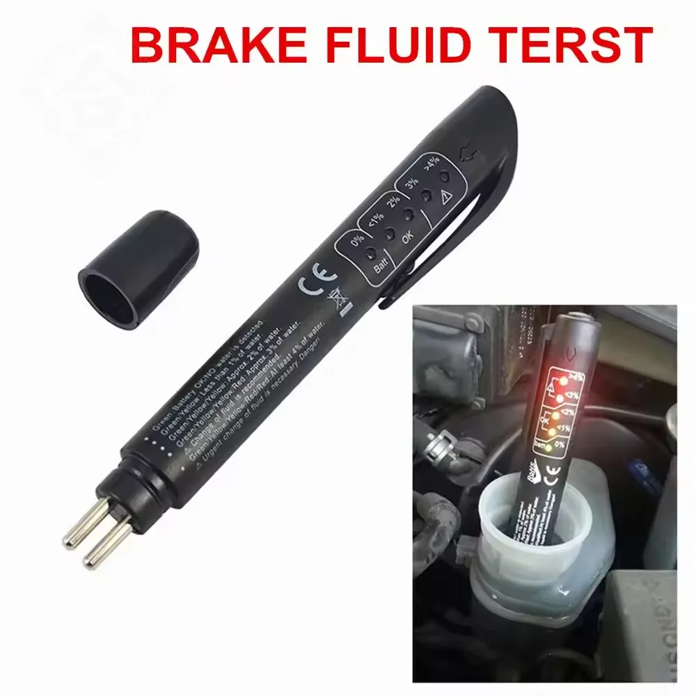 Universal Brake Fluid Tester Accurate Oil Quality Diagnostic Tools LED Indicator Liquid Testing Pen Automotive Brake Oil Tester