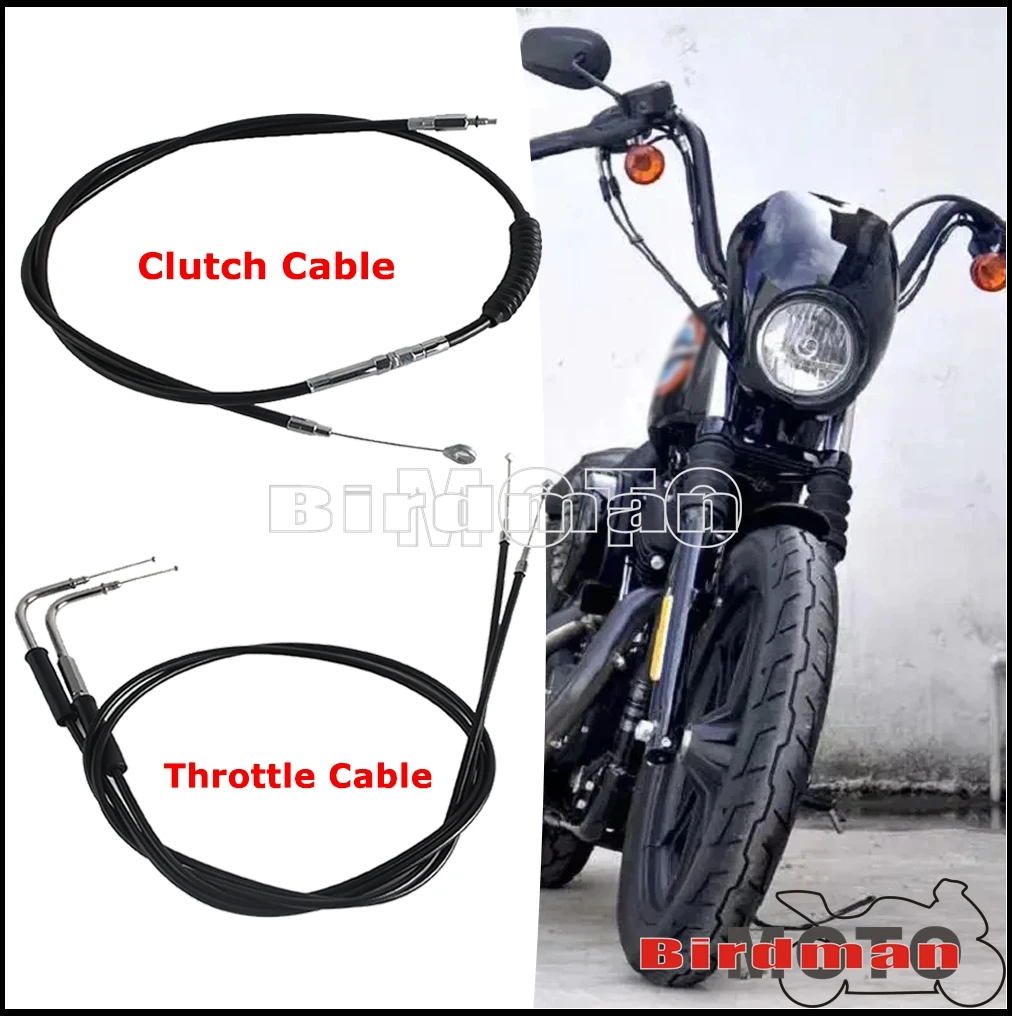 For Harley Sportster XL883 XL1200 XL 883 XL 1200 1996-2015 Lengthened 0.5cm 1.3m Throttle Cable Wire Clutch Line Extension Cable