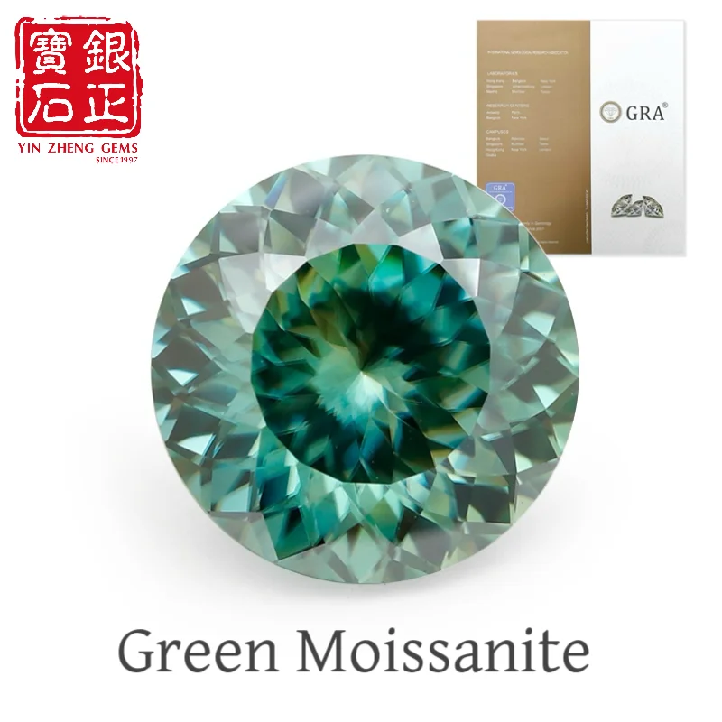 

YinZheng Green Moissanite Diamonds 6A Grade Hundred Facet Cut Provide GRA CertifIcate Loose Moissanite Stone For Making Jewelry