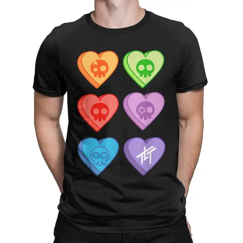 Imagen 2 del producto Camisetas The Living Tombstone Candy Hearts para hombre, camisetas Hipster de algodón de Rock con cuello redondo y manga corta, camisetas con estampado con dibujo