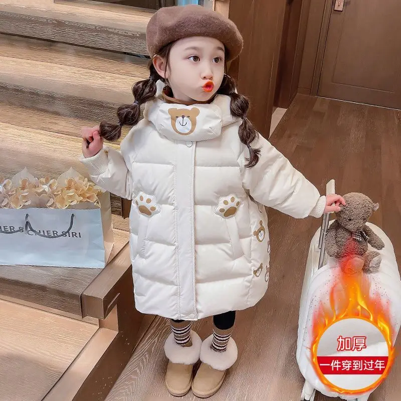 أطفال معطف الشتاء الفتيات القطن مبطن السترات سميكة الدافئة مقاوم للماء لامعة مقنعين معاطف الأطفال ملابس خارجية سترة في سن المراهقة