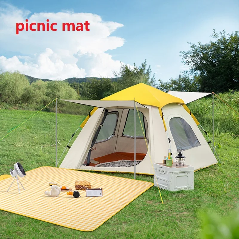 Picnic Mat  Hiking Outdoor Lawn Mat Portable Beach Blanket Folding Camping Mat Thick Waterproof Lawn Cloth Camping Beach Mat