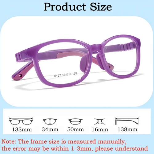 Imagen 2 del producto Gafas de Sol con Clip para Niños YIMARUILI, Bloquean los Rayos UV, Silicona, para Niños y Niñas, Monturas de Gafas Ópticas con Prescripción, 8127ET