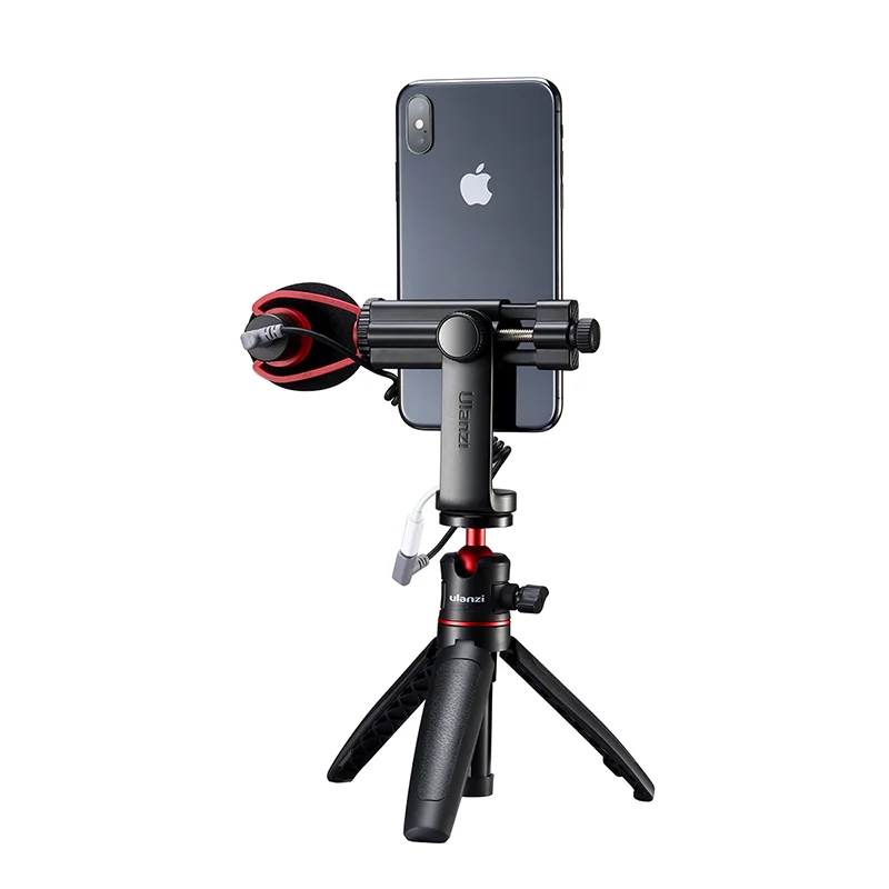 Ulanzi Updated Vertical Shooting Tripod Mount Holder Stand Bracket Clip Mount Cold Shoe Vlog Mount for iPhone Samsung Huawei