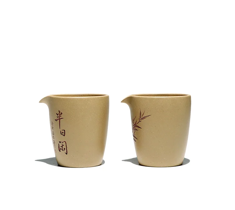 【 Changtao 】 Yixing Raw Mine Handmade Purple Sand Tea Ceremony Aessories Engraving Benshan Green Gongdao Cup, Single Price