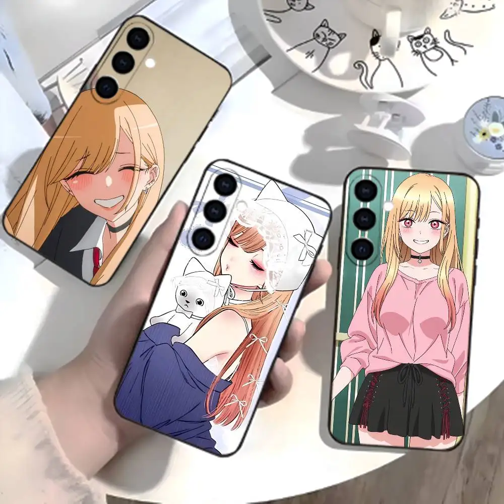 

D-Darling Marin Kitagawa Colorful Silver Phone Case For Samsung Galaxy A73,21,22,32,71,53,52,51,80,5G Soft Black Cover