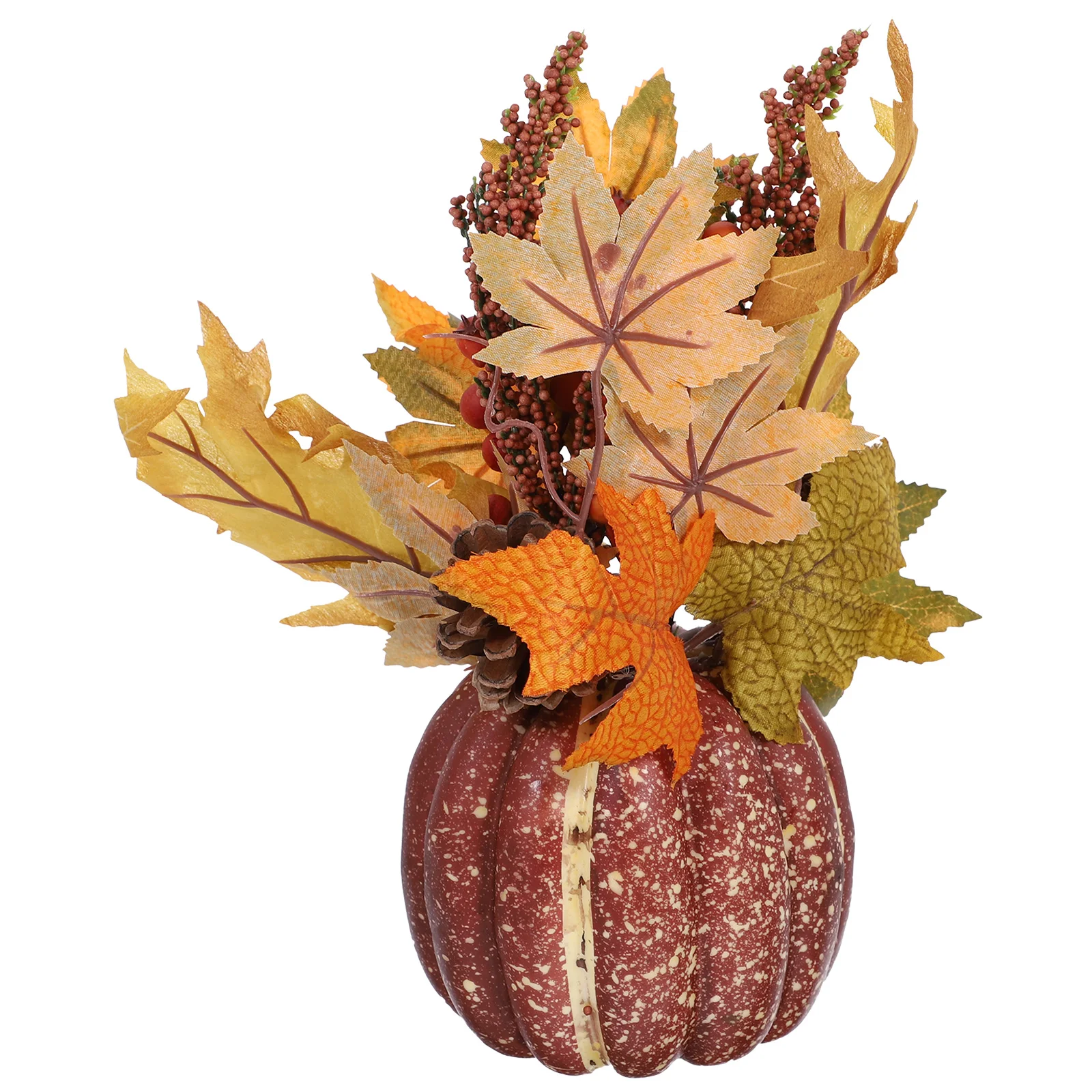 

Artificial Pumpkin Maple Leaf nament Fall Decorations ColorfulPumpkin Desk Office Adornment Lifelike Foam Craft Vivid Branch