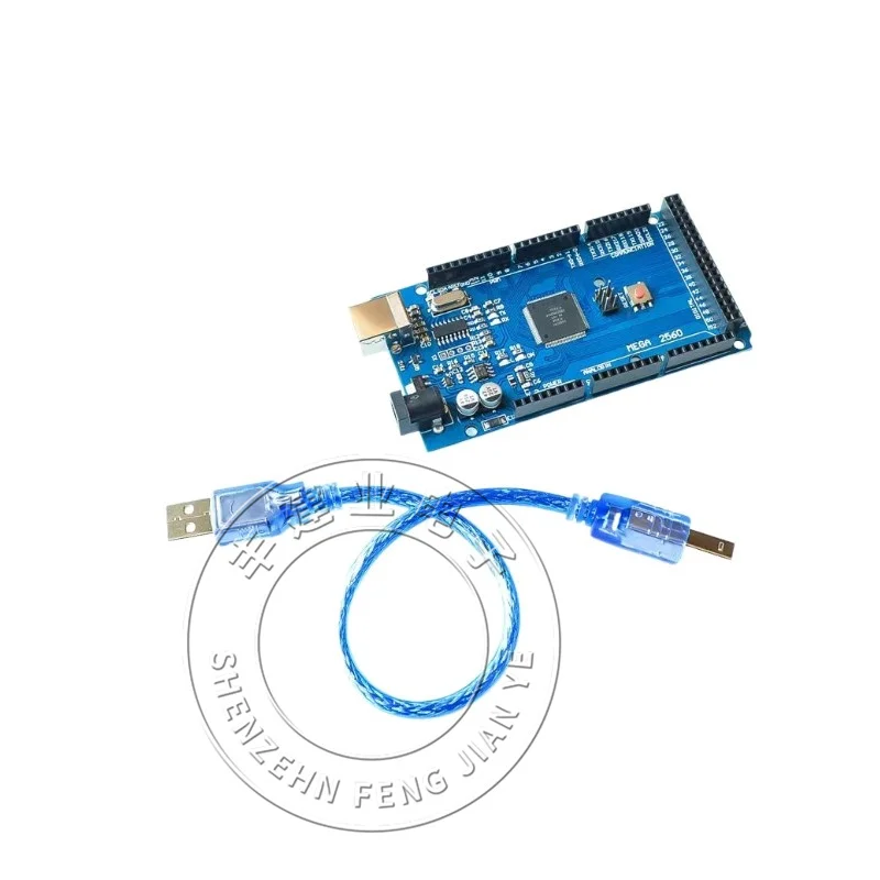 

MEGA2560 R3 Улучшенный CH340G с кабелем для передачи данных, макетная плата с открытым исходным кодом 1-5 шт.