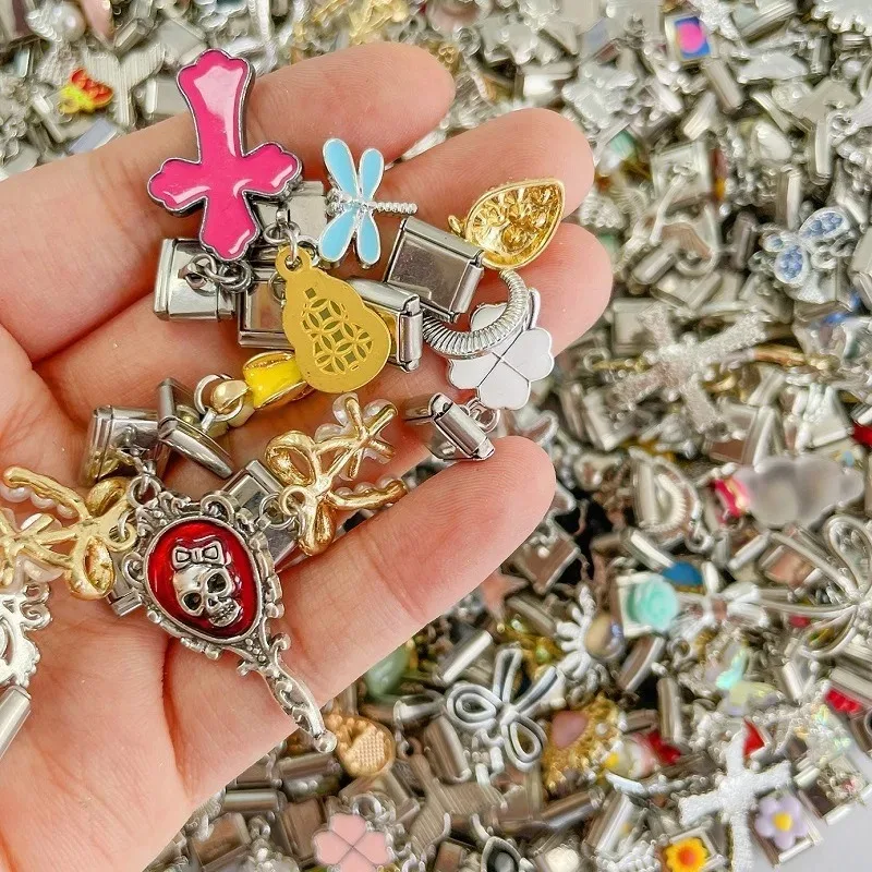 

2025 New Fashion Italian Charm Stainless Steel 9mm Universal Bracelet Pattern Pendant Style Wholesale