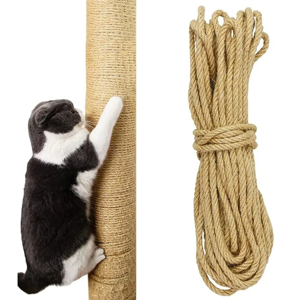 1Roll Tree Scratching Post Natural Sisal Rope Toy Cats Paw Claw Pet Supplies Cat Scratcher Rope 10M 4mm/6mm Furniture Protector