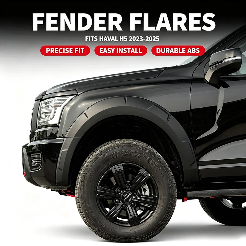 For Great Wall Gwm Haval H5 2024 2025+ Car ABS Fender Flares Eyebrow Protector Wheel Arch Trim Exterior Modification Accessories